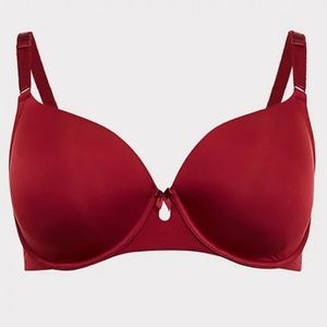 Torrid Dark red microfiber 360 back smoothing lightly lined t-shirt bra